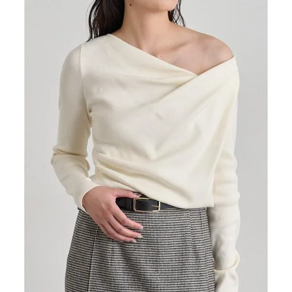 ニット セーター 「着映えトップス/手洗い可」ドレープニット 秋服 ニット レディース