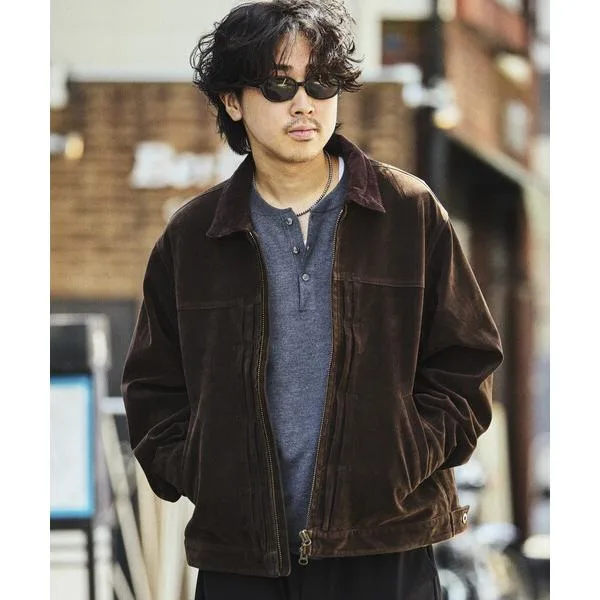 ブルゾン アウター LEATHERETTE TRACKER JACKET/レザレット トラッカージャケット メンズ