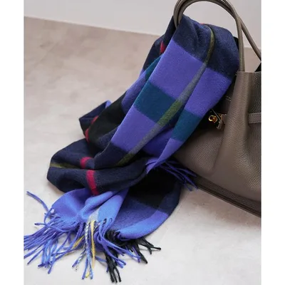 大判 マフラー ストール Spick & Span カシミヤチェックストール レディース