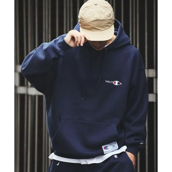 チャンピオン パーカー 裏起毛 NAUTICA/ノーティカ Champion × NAUTICA embroidered sweat hoodie メンズ