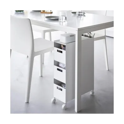 家具 収納バスケットワゴン タワー 3段