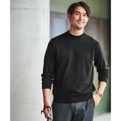 タートルネック セーター ニット 「WEB限定」JUST fit ハイゲージ ジャケイン モックネック ニット メンズ