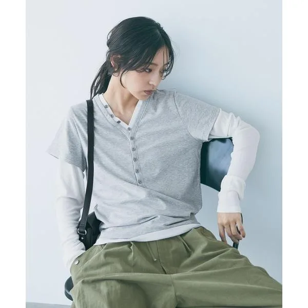 tシャツ レイヤードVヘンリープルオーバー/1075110 レディース