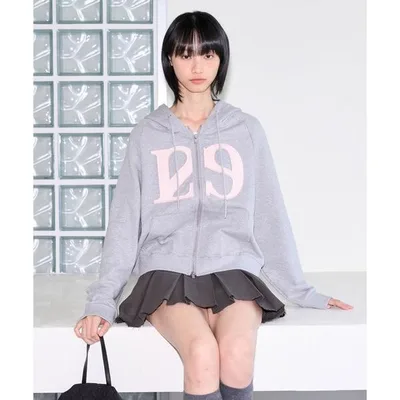 「ILLIGO」 ジップアップパーカー M ライトグレー レディース