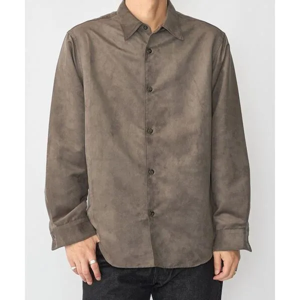 シャツ BENCH MARKING SHIRTS: ポリエステル フェイクスエード シャツ メンズ