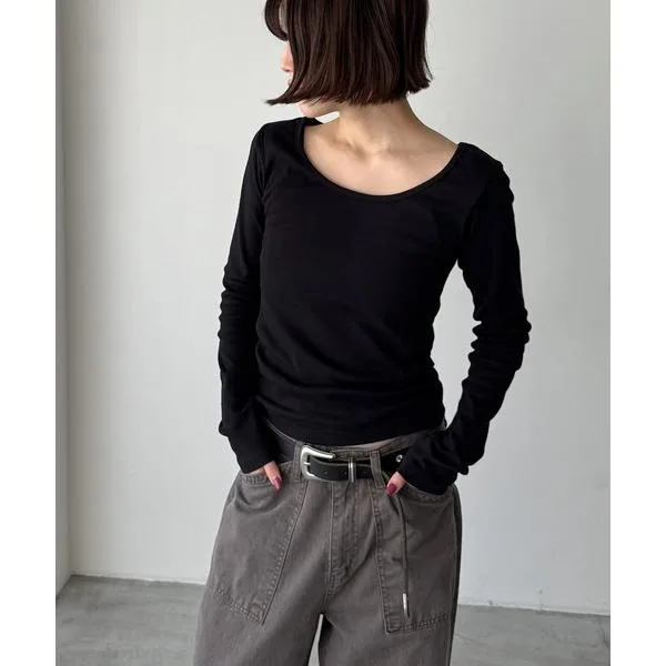 tシャツ El mar コットンラウンドネックロンT レディース