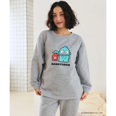 ルームウェア 部屋着 「sanrio characters」プリント裏起毛スウェットルームウェアSET「ハローキティ・ハンギョドン・ポチャッコ・クロミ・ポムポムプリン…