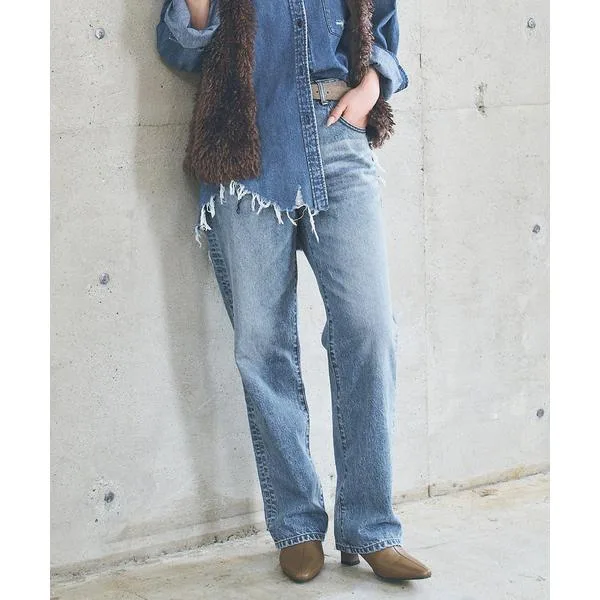ジーンズ デニム デニムパンツ 「別注」SOMETHING for SS ELSA STRAIGHT レディース