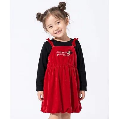 ワンピース ディズニー ベロアバルーンキャミソールワンピース 1957K キッズ 子供服 女の子