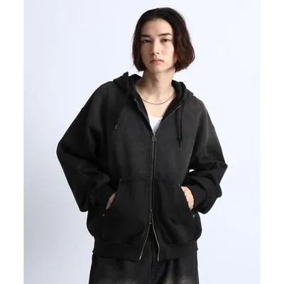 パーカー GRADATION DOUBLE ZIP HOODIE/グラデーション加工ダブルジップパーカー メンズ