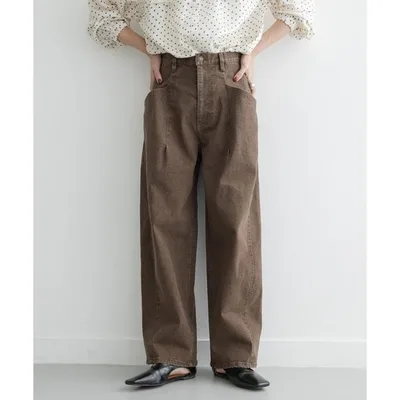 ワイドパンツ ジーンズ デニム デニムパンツ カーブポケットデニムパンツ レディース