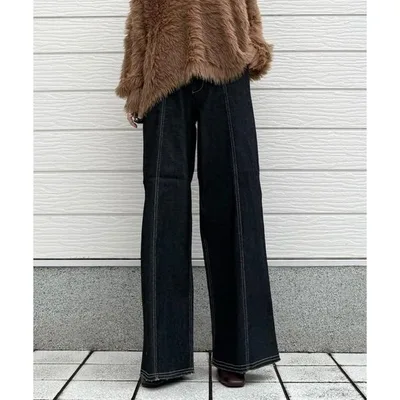 ワイドパンツ ジーンズ デニム デニムパンツ 「大人気シリーズ」ストレッチデニムワイドパンツ 美脚 美シルエット 2026 秋冬 レディース