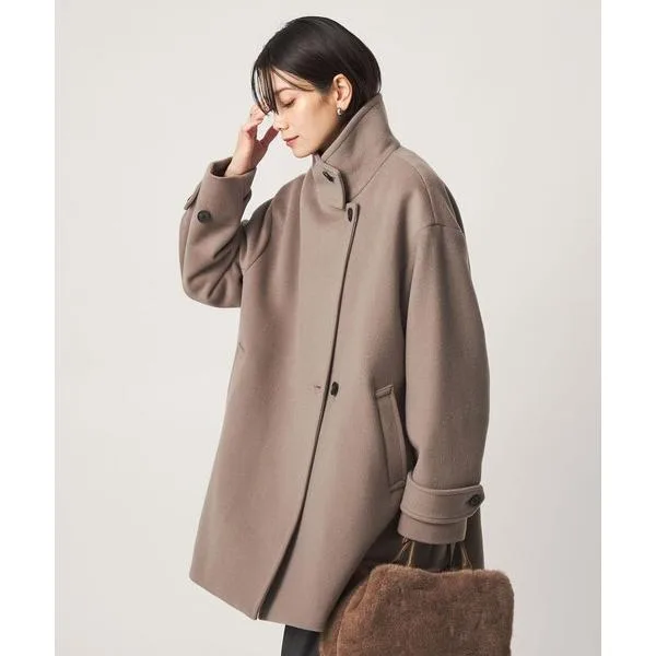 コート アウター 「size SHORT/TALLあり」「1_OF MINE」スタンドカラー コート レディース