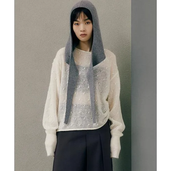 ニット セーター 「WEB限定」2wayモヘアMIXギャザーニット レディース