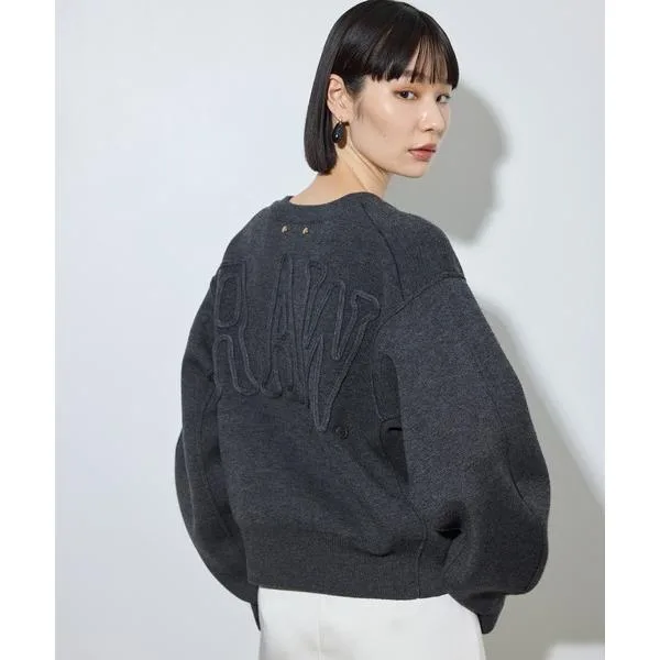 ニット セーター 「サステナブル」バックロゴスウェットニット レディース