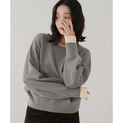 Knit sweater layered color scheme knit ladies