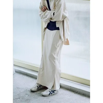 スカート random slit suede skirt