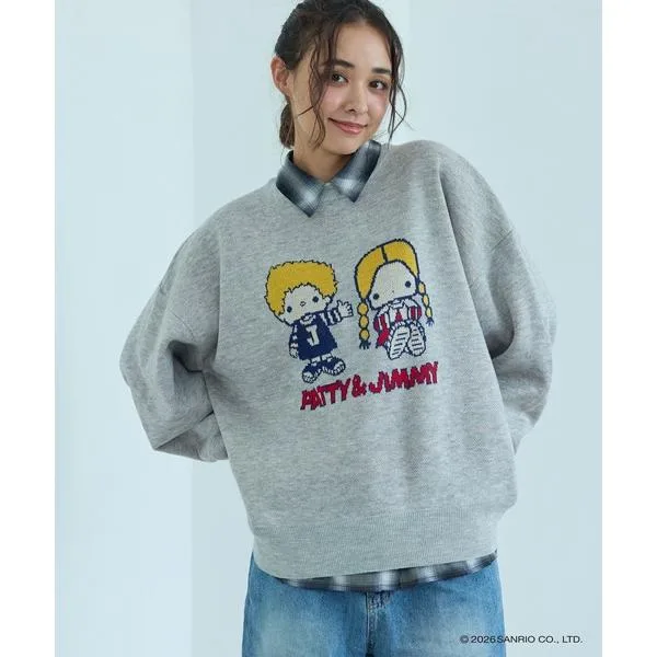 ニット セーター 「sanrio characters」パティ&ジミージャガードニットプルオーバー レディース
