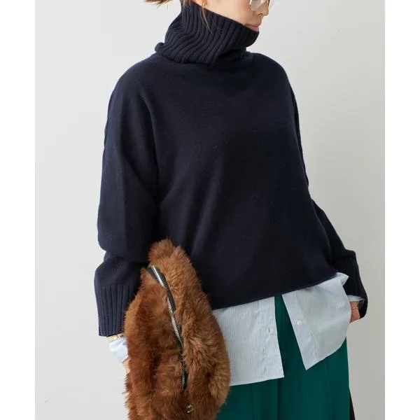 タートルネック ニット セーター *Cropped タートルネック ニット レディース