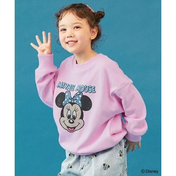 トレーナー 「Disney」レトロデザイン 前後プリント トレーナー キッズ 子供服 男の子 女の子