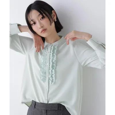 ブラウス シャツ フロントフリルブラウス レディース