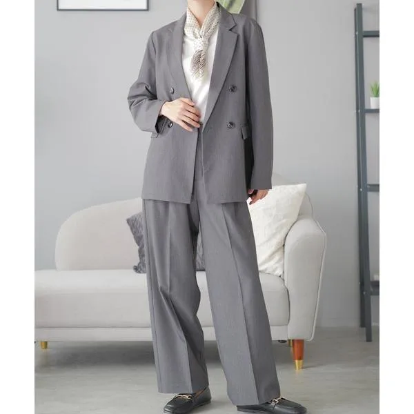 Ceremony Suit Setup "Washable/Stretch/Setup Possible" Tucked Wide Pants Setup Women's