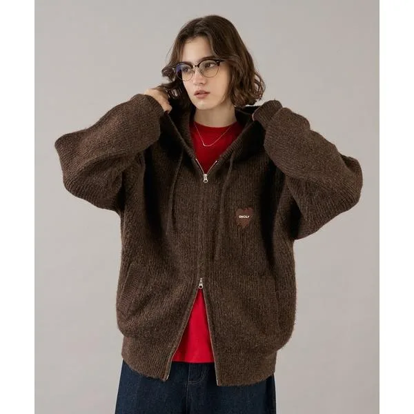 パーカー MELTING HEART RIB KNIT HOODIE / メルティングハートリブニットフーディ メンズ レディース
