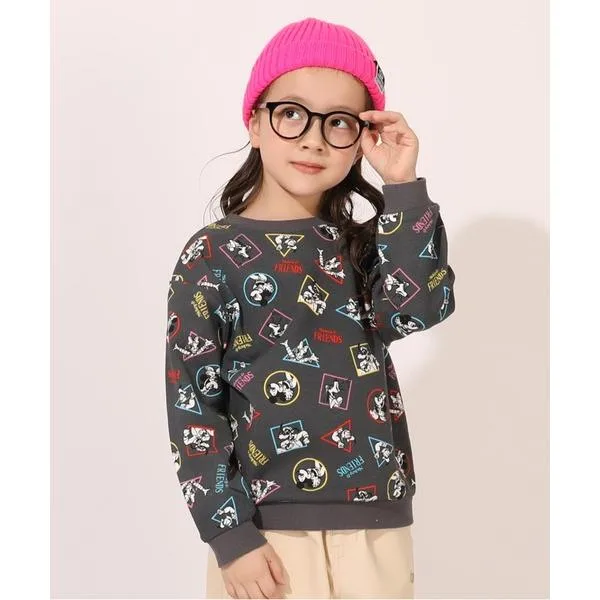 トレーナー 親子お揃い ディズニー WEB限定 総柄トレーナー 2156K キッズ 子供服 男の子 女の子