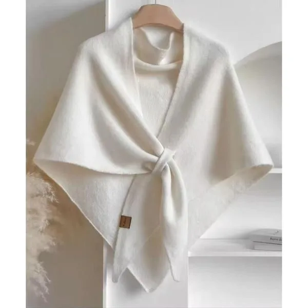 Stole Muffler "Port" Wool Blend Triangle ผ้าคลุมไหล่ขนาดใหญ่ / คาร์ดิแกน สุภาพสตรี บุรุษ