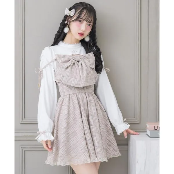ワンピース 「サイズ展開あり」リボンデザインワンピース