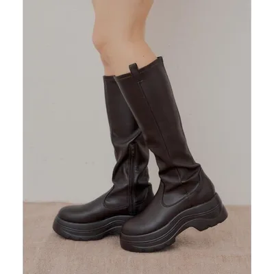 ロング ブーツ 厚底ストレッチロングブーツ レディース