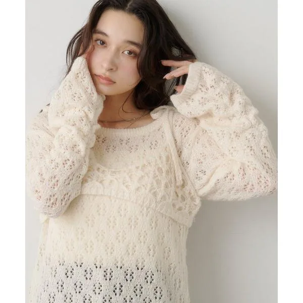 ニット セーター 「SET ITEM/3WAY/着回し力」アンサンブルブラビスチェニット レディース