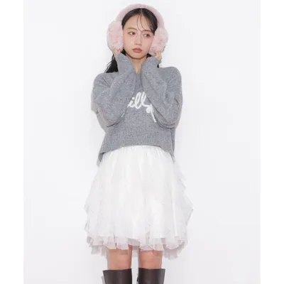 スカート 縦ラッフルミニスカート