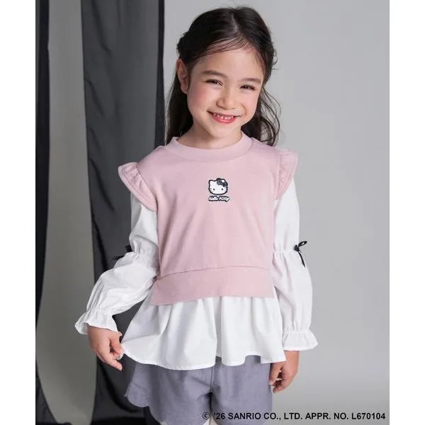 チュニック 「サンリオキャラクターズ」ハローキティレイヤード風チュニック キッズ 子供服 女の子