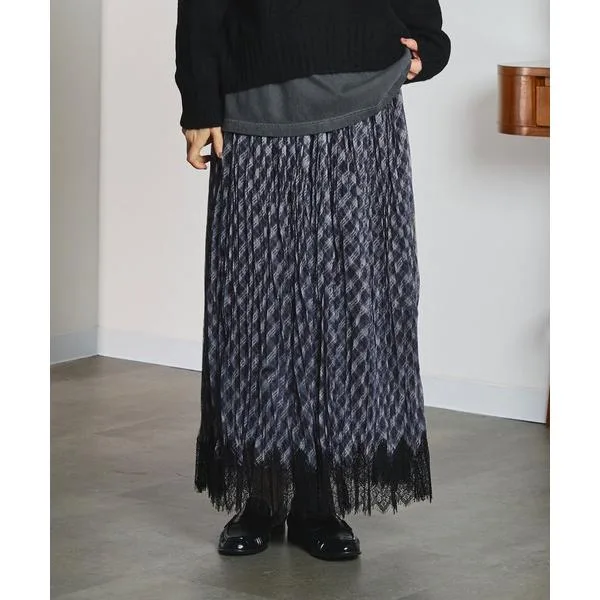 ロング スカート TULLE PLEATED SKIRT