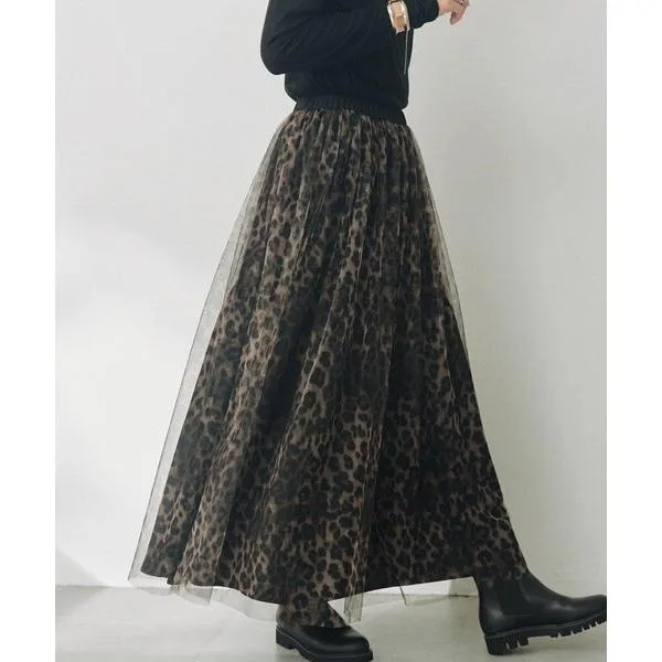 ロング スカート 「2WAY/2サイズ展開」チュールリバーシブルギャザースカート(秋服/冬服)