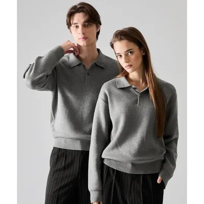 セーター ニット 「CLEL」Cashmere Merino Wool Blend Knit Polo Shirt / カシミヤメリノウールブレンドニットポロシャツ メンズ レディース