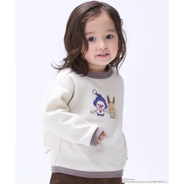 tシャツ 「モンポケ」接結アップリケ長袖Tシャツ キッズ 子供服 男の子 女の子