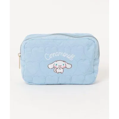 ポーチ Sanrio(サンリオ)キャラクターワンポイント刺繍 ハートキルティング ポーチ/ハローキティ/クロミ/シナモロール/マイメロディ レディース