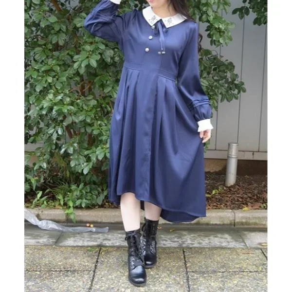 ワンピース W釦フィッシュテールワンピース