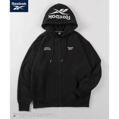 パーカー 裏起毛 「77」「Reebok/リーボック」フードロゴ ジップアップ パーカー/フーディー/ジップパーカー/オーバーサイズ/ライトアウター/裏起毛/ユニ…