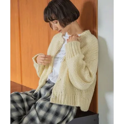 ニット セーター 「natural by clip」2Gハンド風ニットジャケット レディース