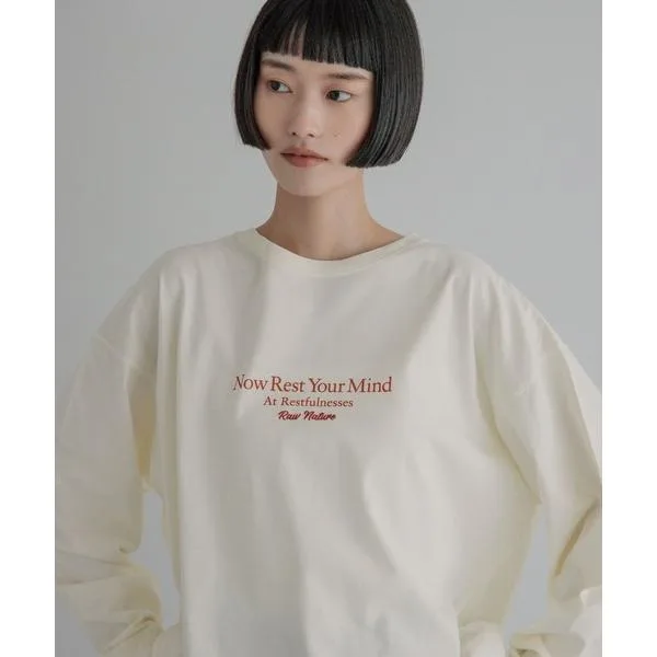 tシャツ ピグメントロゴLS 1080412 レディース
