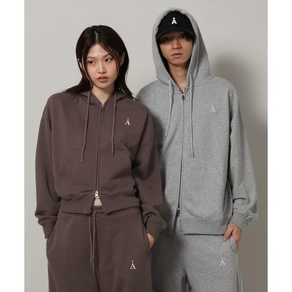 パーカー セットアップ着用可能「UNISEX」ALAND/刺繍Aロゴ裏毛パーカー レディース メンズ