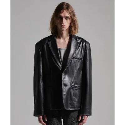 ジャケット テーラードジャケット 「GRANCY」Goat Leather Tailored Jacket / ゴートレザーテーラードジャケット メンズ レディース