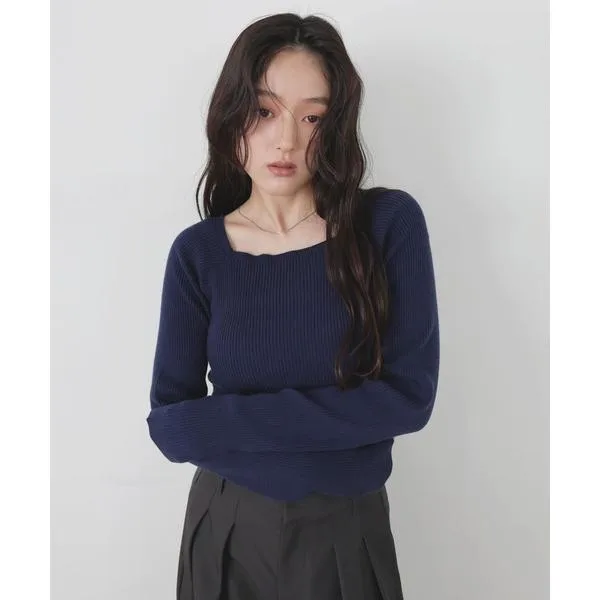 ニット セーター 「ZOZOTOWN限定商品」スクエアネックリブニット レディース