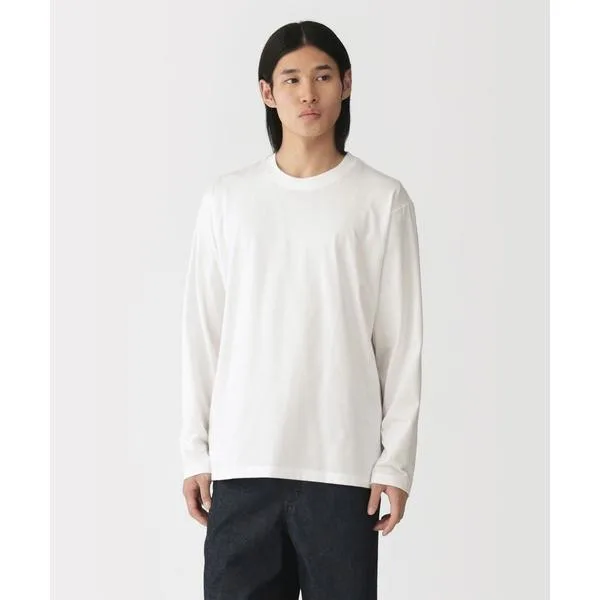 tシャツ 紳士 天竺編みクルーネック長袖Tシャツ メンズ レディース