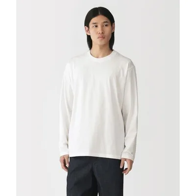 tシャツ 紳士 天竺編みクルーネック長袖Tシャツ メンズ レディース