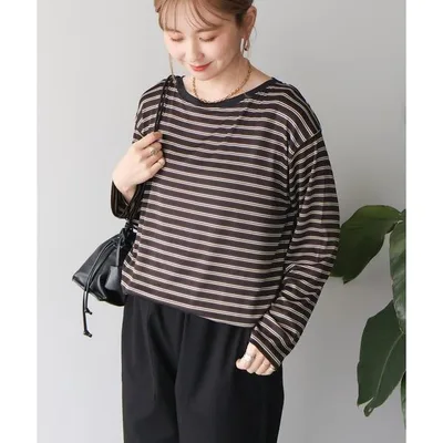 tシャツ マルチボーダーロンT レディース