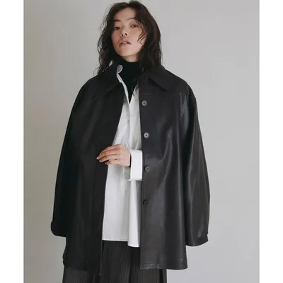 コート アウター 「anuke/アンヌーク」Ecoleather Over Jacket/エコレザーオーバージャケット レディース
